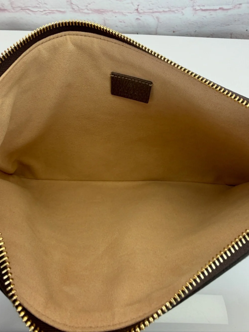Gucci GG Supreme Ophidia Canvas Pouch Clutch with Web Stripe - Brown/Tan - Picture 11 of 14